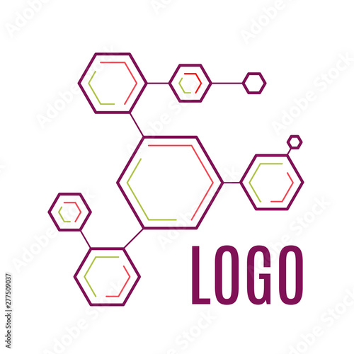 Vector Modern Geometric Molecule logo.