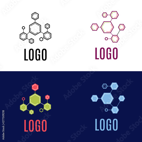 Vector Modern Geometric Molecule logo.
