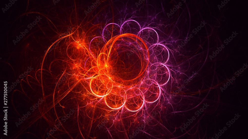 3D rendering abstract red fractal light background 3D rendering abstract red fractal light background