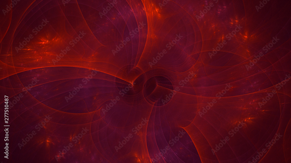Fototapeta premium 3D rendering abstract red fractal light background