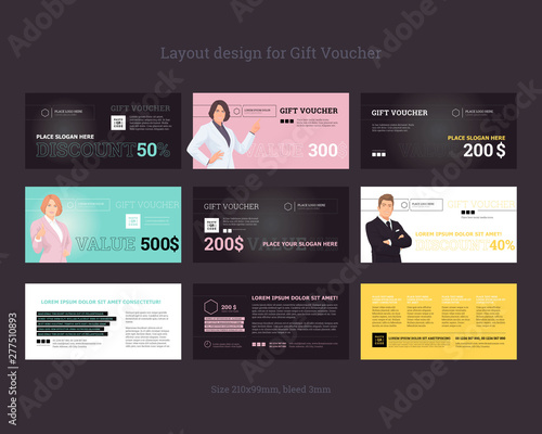 Gift Certificates. Business document templates. Vector.