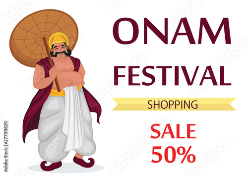 King Mahabali. Happy Onam festival in Kerala