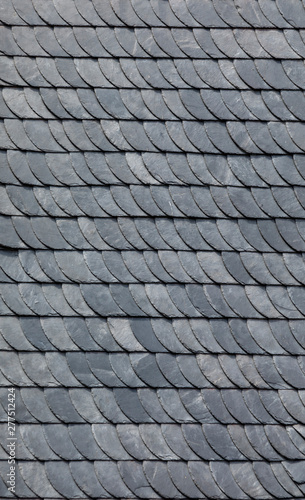 detail of grey slate roofing