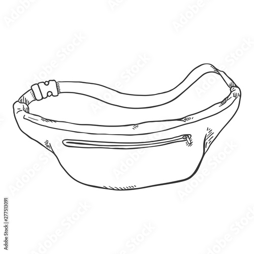 Vector Sketch Belt Bag Illustration