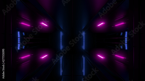 high reflective scifi tunnel wallpaper 3d rendering