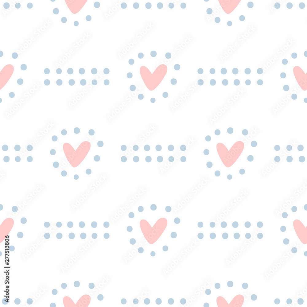 Romantic seamless pattern. Repeated girl print. Vector illustration.