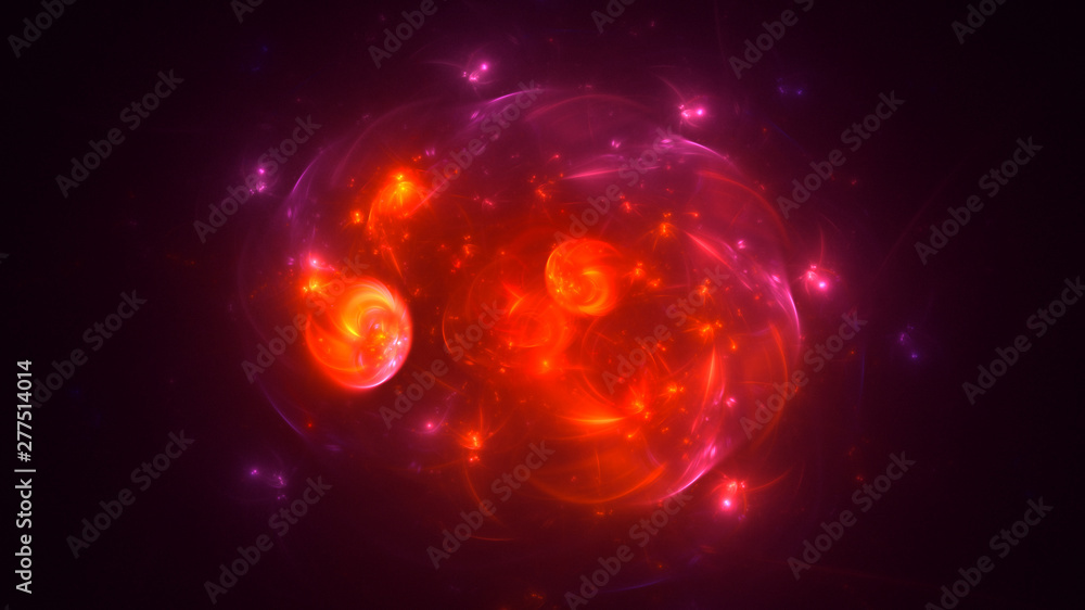 Naklejka premium 3D rendering abstract red fractal light background