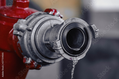 Photography Red fire hydrant on the street. Fire hydrant