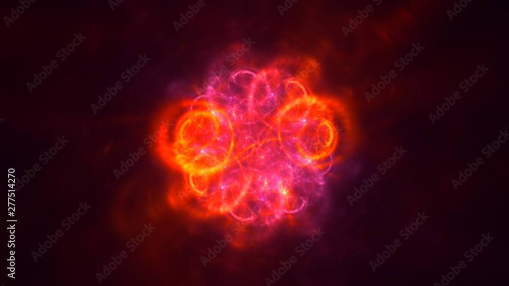 3D rendering abstract red fractal light background 3D rendering abstract red fractal light background