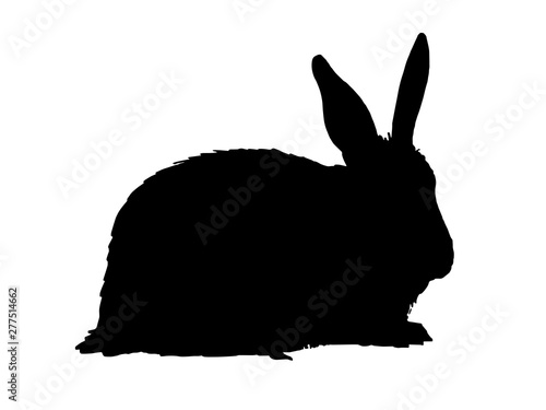 Graphical bunny silhouette isolated on white background,vector illustration for logo,tattoo icons and printing