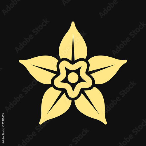 Vanilla Flower Icon On White Background. Vector Logo