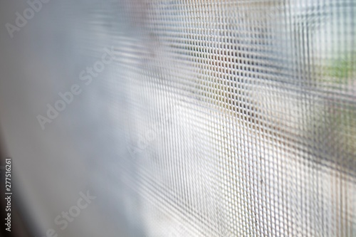 Dusty close up of a window protection 