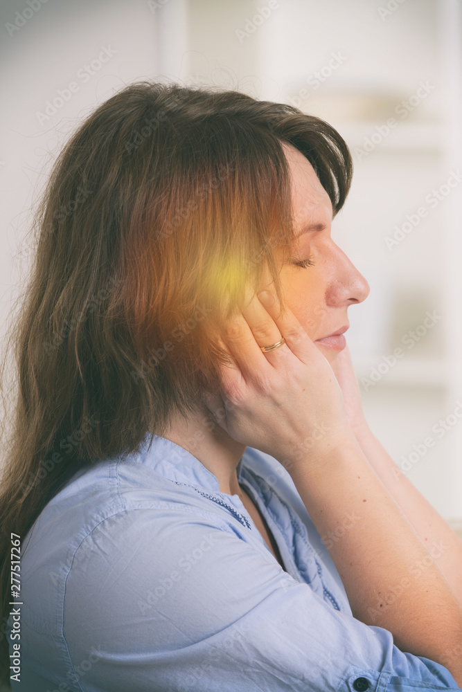 Woman practicing energy medicine Woman practicing energy medicine