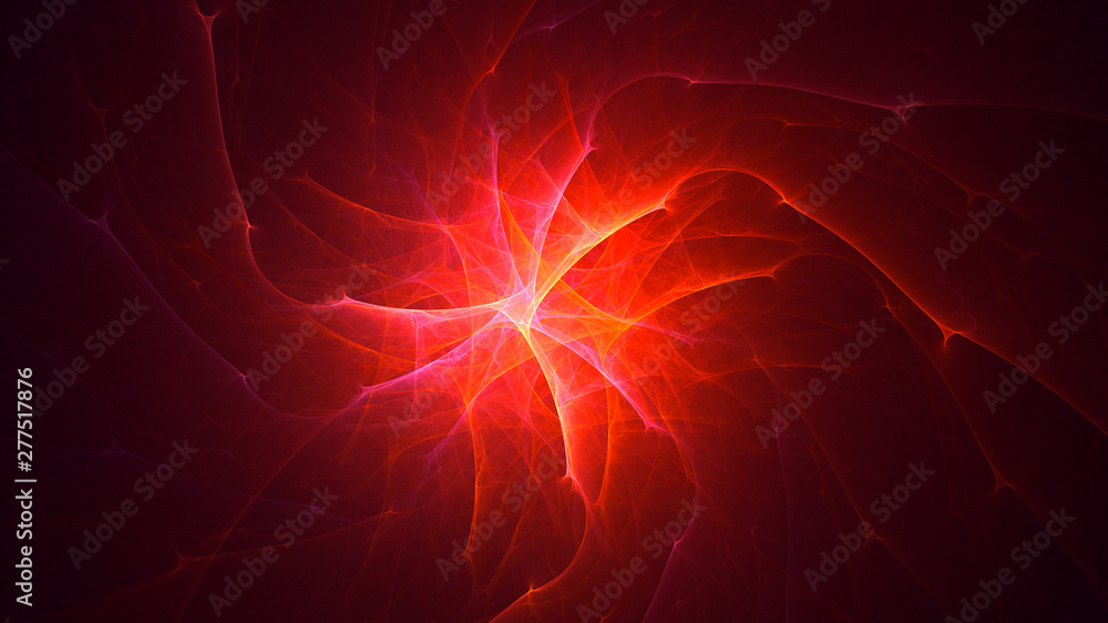 3D rendering abstract red fractal light background 3D rendering abstract red fractal light background