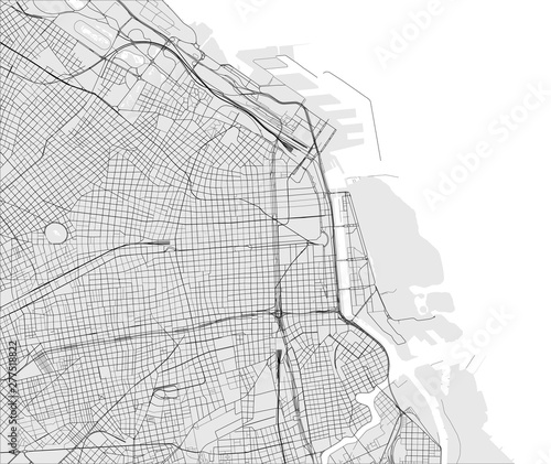 vector map of the city of Autonomous City of Buenos Aires, Argentina, South America