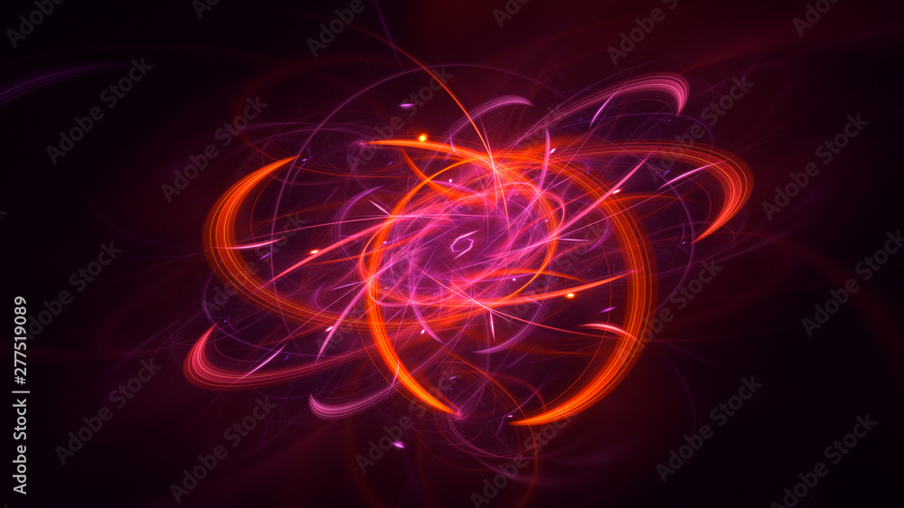 3D rendering abstract red fractal light background 3D rendering abstract red fractal light background