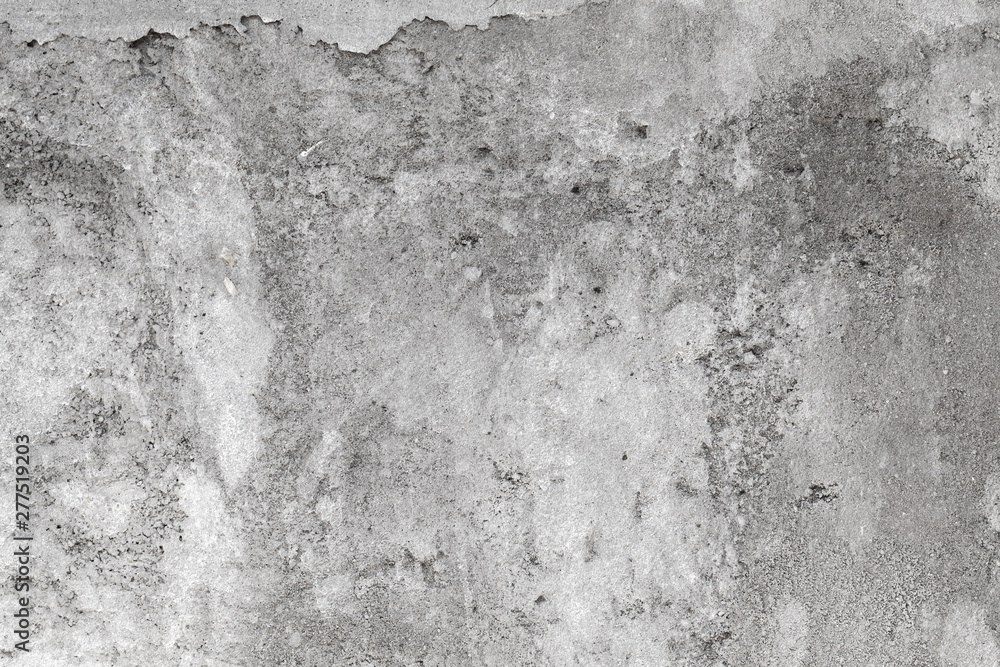 Rough gray concrete wall with faded stucco - obrazy, fototapety, plakaty 