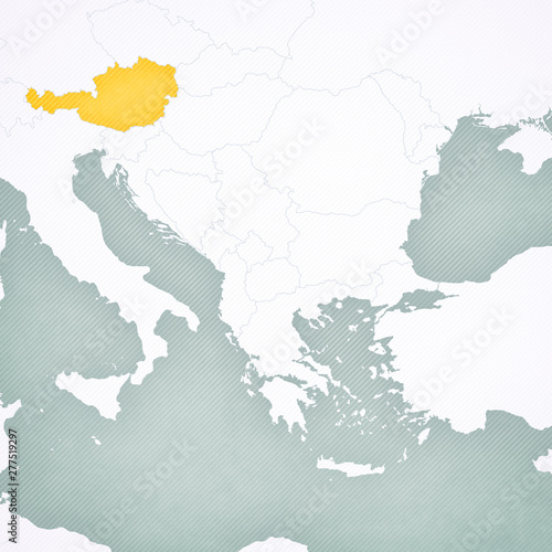 Map of Balkans - Austria