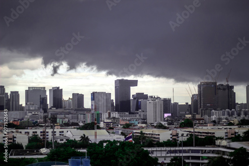 Bangkok,Thailand-June 16,2019: Rain storm is going to fall in Bangkok