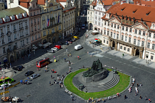 Canvas Print Old Town Prague - Aerial View