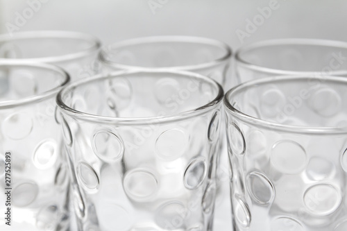many glasses on close up view