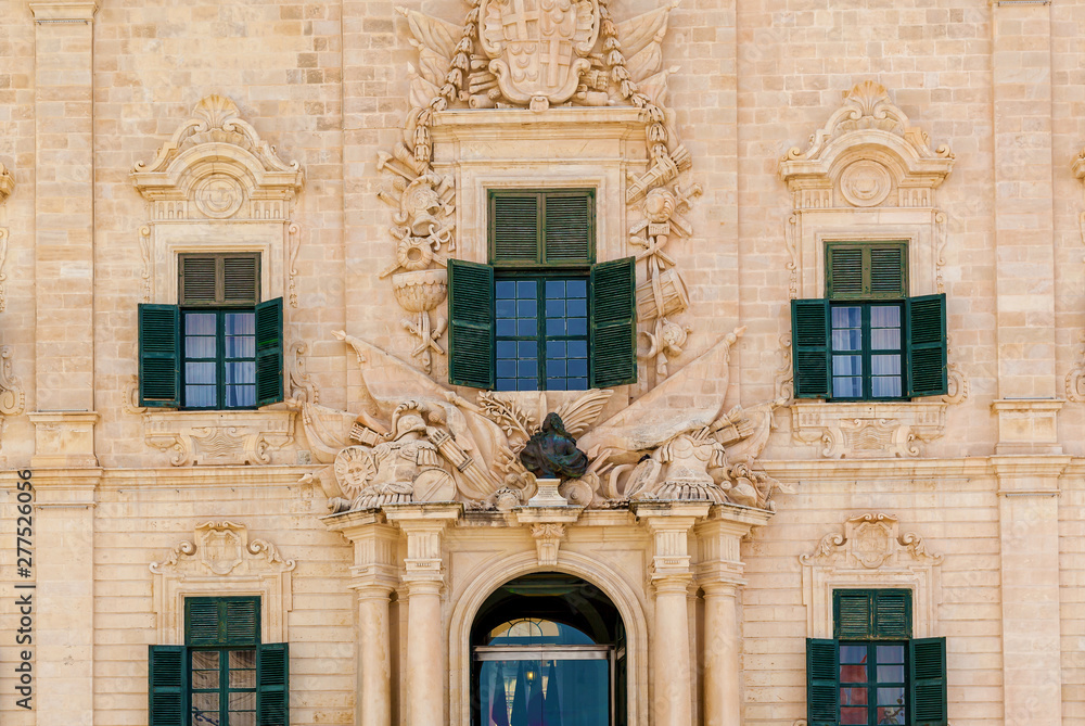 Malta architecture, facade of a house