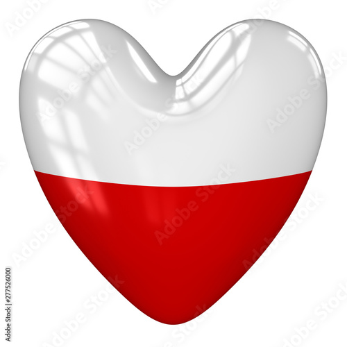 Poland flag heart. 3d rendering. Free Download Poland flag heart. 3d rendering. - GFXLoad