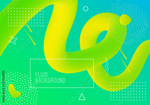 Vector geometric background with modern fluid shapes. Dynamical abstract gradient flowing forms.