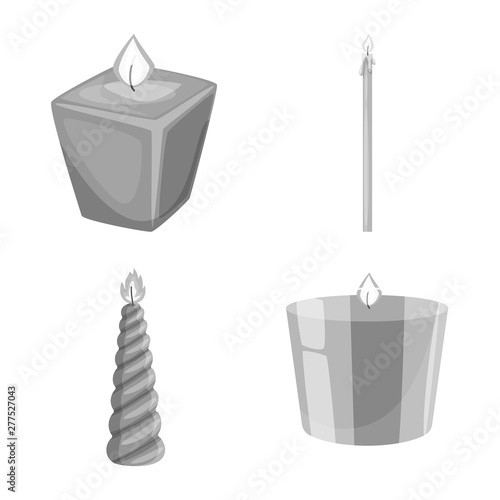 Vector illustration of paraffin and fire logo. Set of paraffin and decoration vector icon for stock.