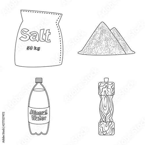 Vector design of sodium and mineral symbol. Collection of sodium and kitchen stock symbol for web.