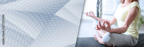 Wallpaper Mural Woman doing yoga; panoramic banner Torontodigital.ca