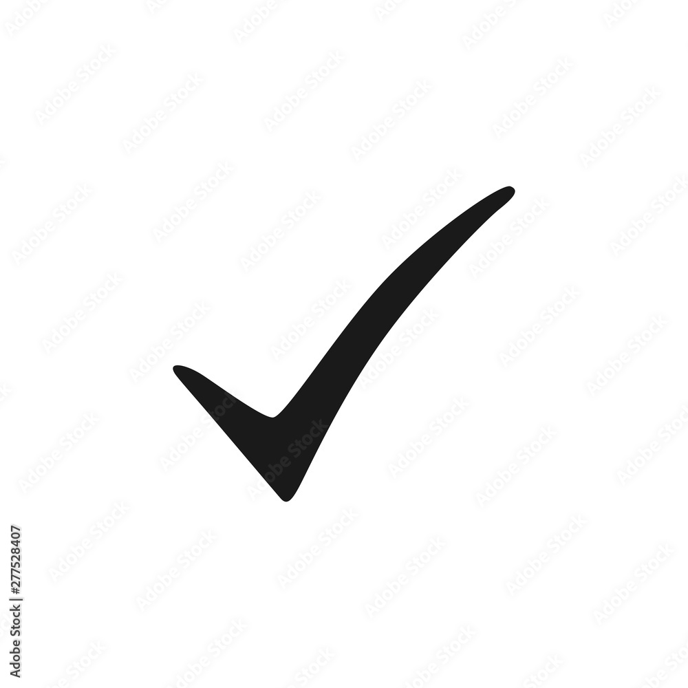 Check mark. Check mark icon. Check mark black icon. Isolated on white background Check mark. Check mark icon. Check mark black icon. Isolated on white background