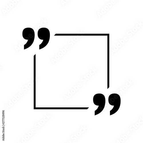 Quotes marks. Quotes bubbles black icons. Quotes mark vector icons