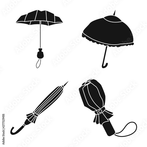 Vector design of weather and rainy sign. Set of weather and rain stock vector illustration.