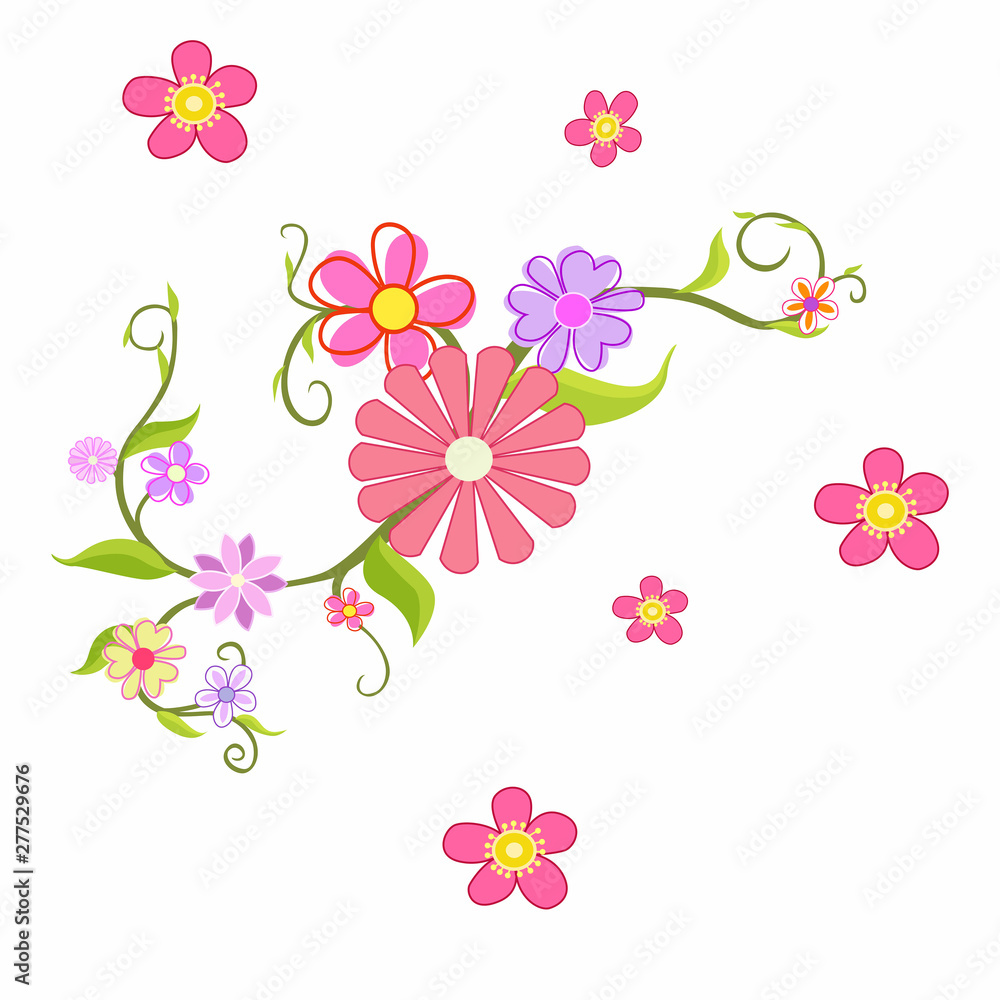 Flower for cartoon isolated on white background