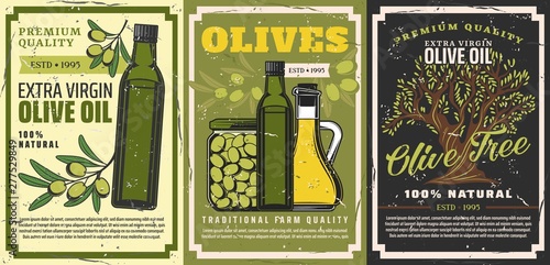 Olive oil, green fuits and tree. Vegetarian food