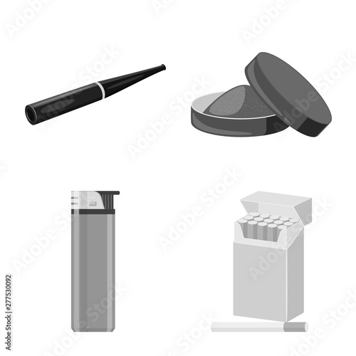 Isolated object of health and nicotine logo. Set of health and statistics vector icon for stock.