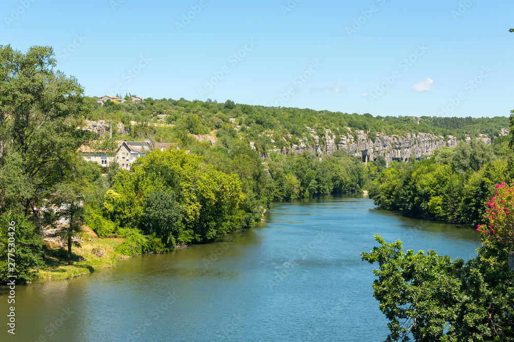 View of the river Ardeche near Ruoms in France