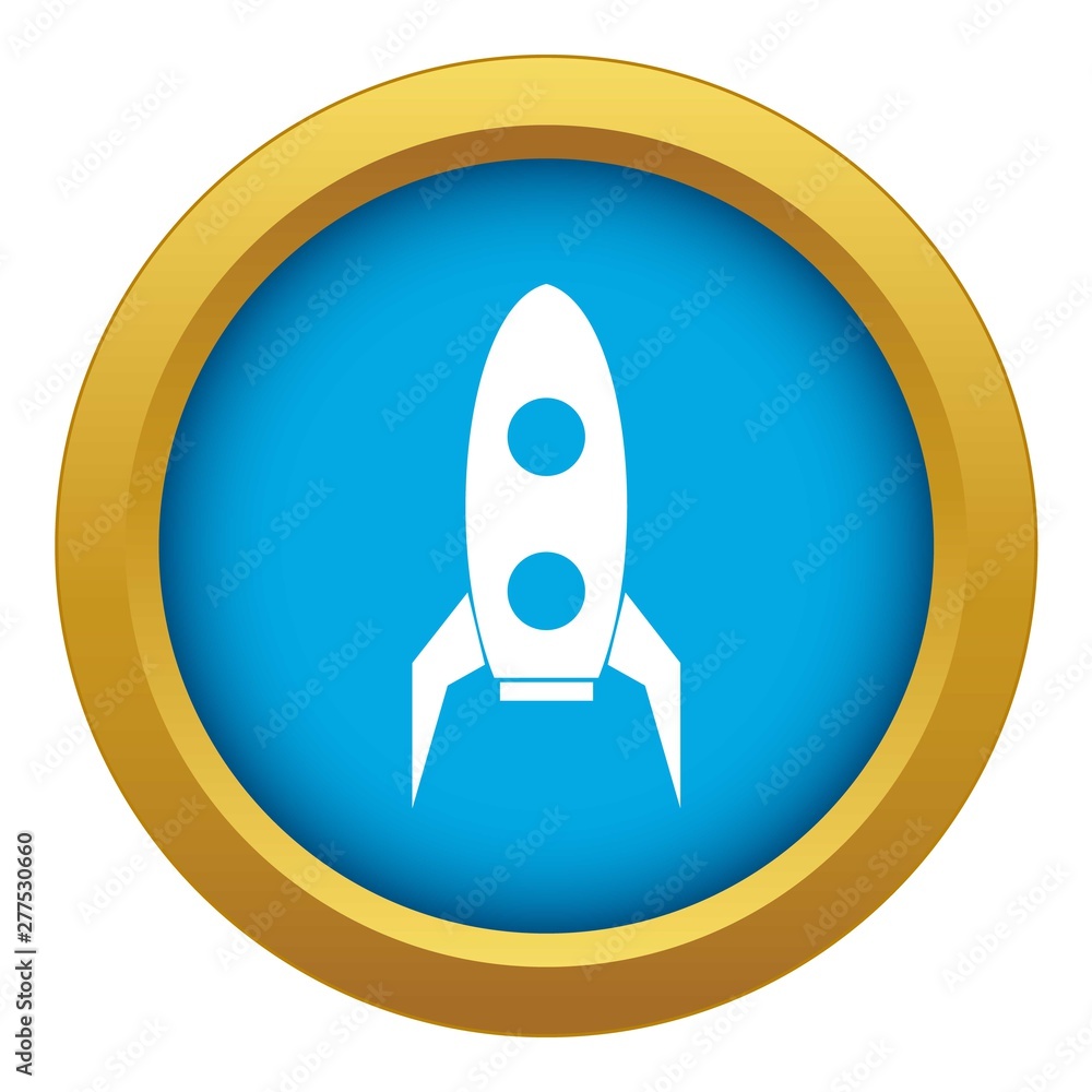 Rocket icon blue vector isolated on white background for any design Rocket icon blue vector isolated on white background for any design