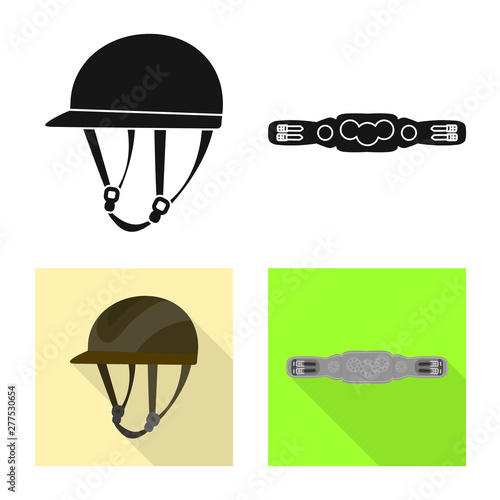 Vector illustration of equipment and riding logo. Set of equipment and competition stock vector illustration.