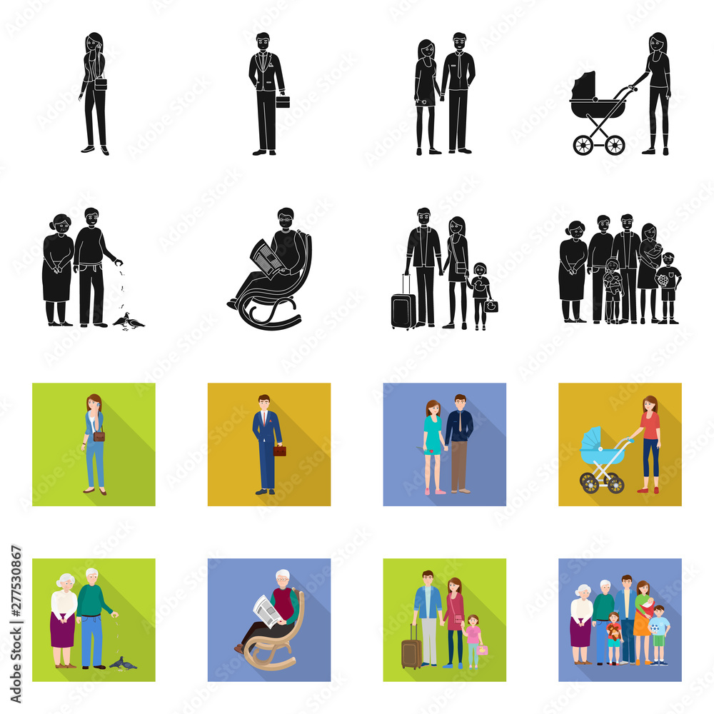 Isolated object of character and avatar icon. Collection of character and portrait stock vector illustration. Isolated object of character and avatar icon. Collection of character and portrait stock vector illustration.