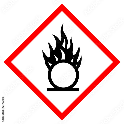 Oxidizer Hazard Symbol Sign, Vector Illustration, Isolate On White Background, Label .EPS10