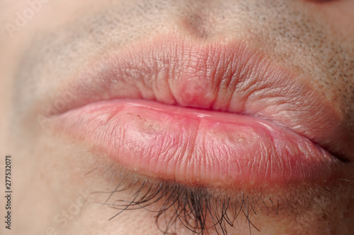 close up of asian men lips or mouth