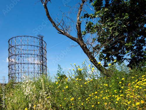 Photography Walking along the Tiber with Gazometro view 1