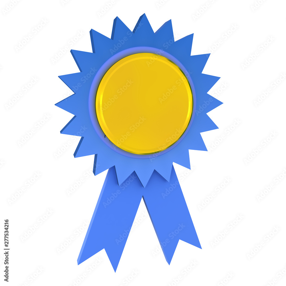 3D Rendering of golden badge or medal 3D Rendering of golden badge or medal
