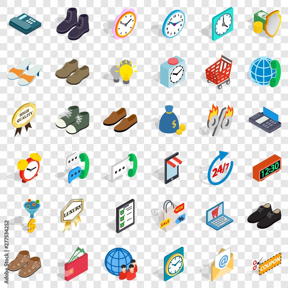 Online trade icons set. Isometric style of 36 online trade vector icons for web for any design Online trade icons set. Isometric style of 36 online trade vector icons for web for any design