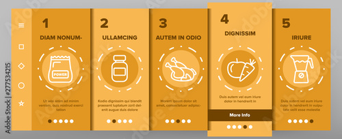 Sport Supplement Food Onboarding Mobile App Page Screen Vector. Nutrition Pictogram. Health Sport Supplement Food Symbol. Energy Vitamin Diet. Thin Outline Illustration