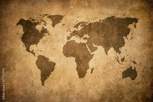 grunge map of the world