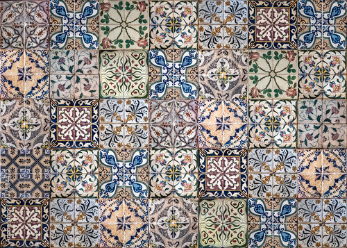 Background of vintage ceramic tiles photo