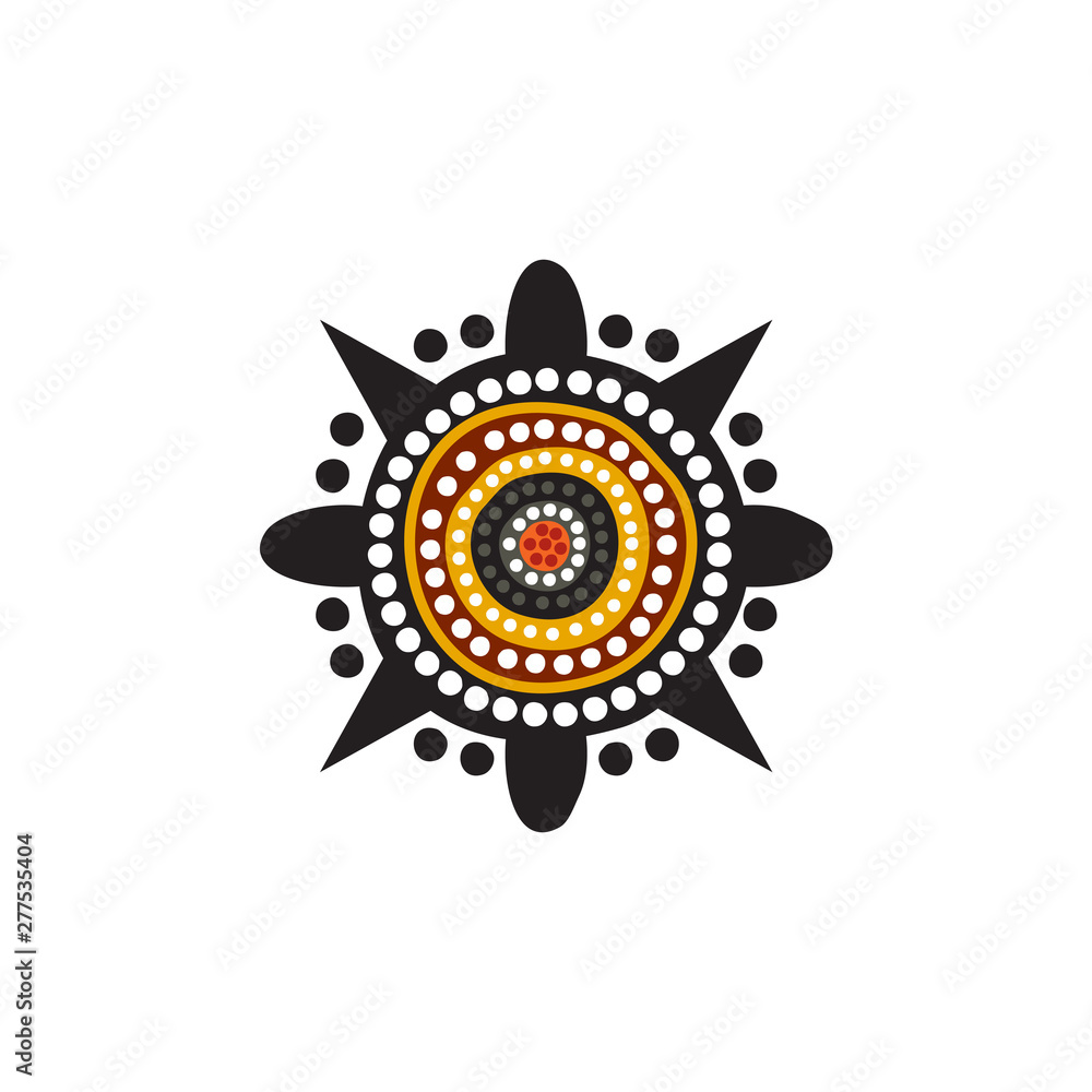 Fototapeta premium Aboriginal art dots painting icon logo design template